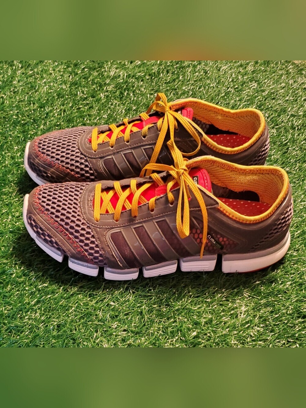 adidas ClimaCool Running Shoes Gray Orange Breathable Athletic Sneaker Size 10